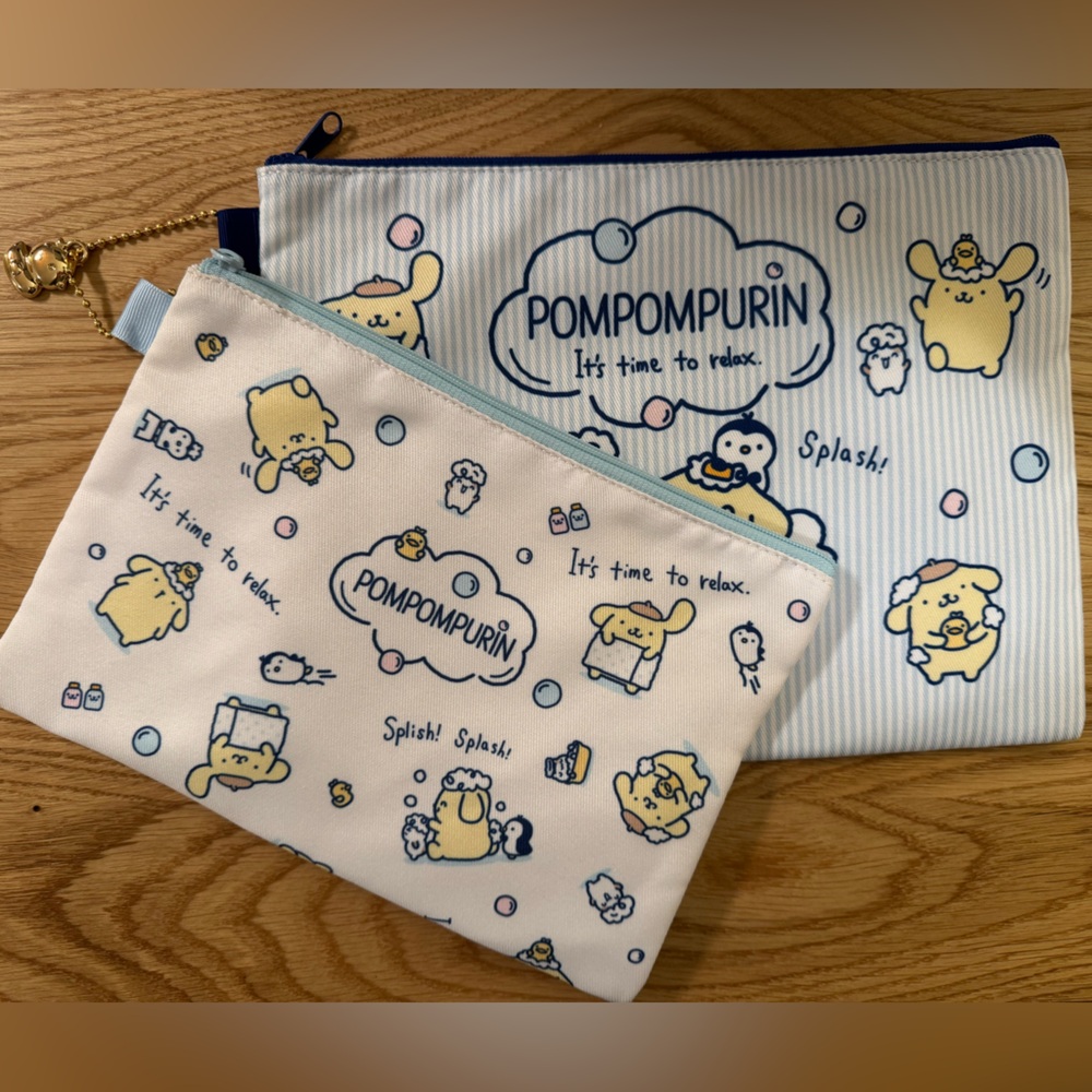 NWOT Sanrio Pompompurin Set of 2 Makeup/Toiletries Bags